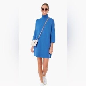 Pomander Place Vivianne Tuckernuck Blue Turtleneck Sweater Mini Dress